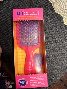Tangle-Free Unbrush Detangling Hair Brush Set - Pink